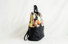 Photo4: 【K4942-BLKG-L12C】Backpack made of Japanese traditional OBI (4)